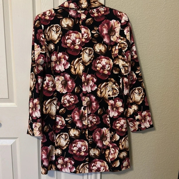 EUC Women’s long floral blazer Vintage and lined with pockets size 6 - Picture 3 of 6